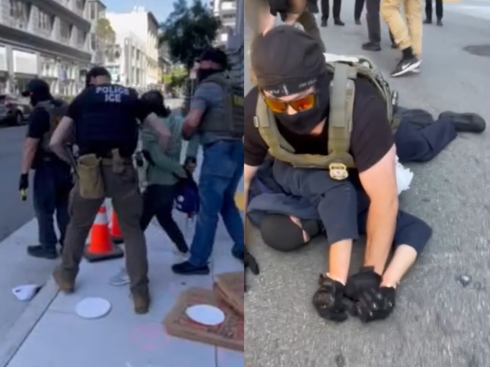 Caleb R.: Protester tackled by ICE officers outside San Francisco field office