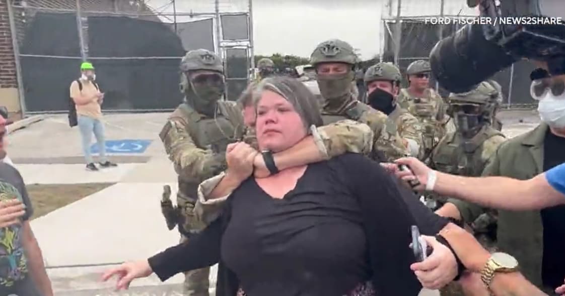 Protester shot with projectiles and put in chokehold at Broadview detention center