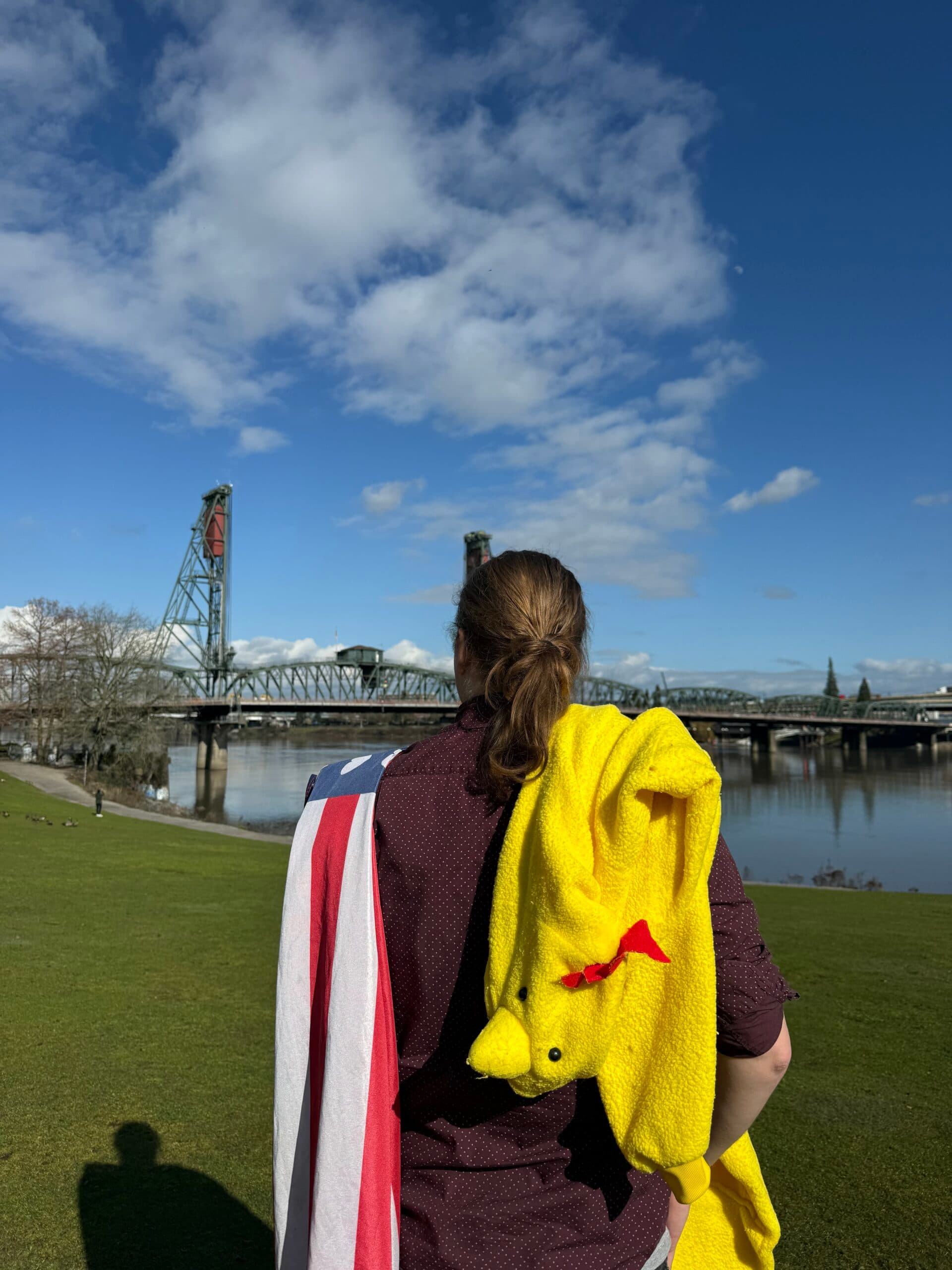 Jack D.: Chicken-costume protester says agents hit him with munitions at Portland ICE building